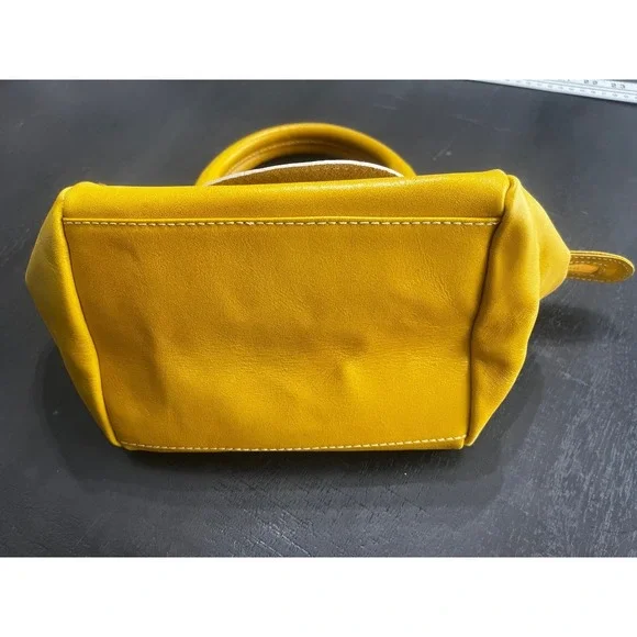 Regina‎ Yellow Genuine Leather Mini Top Handle Bag Made in Italy - Picture 11 of 14